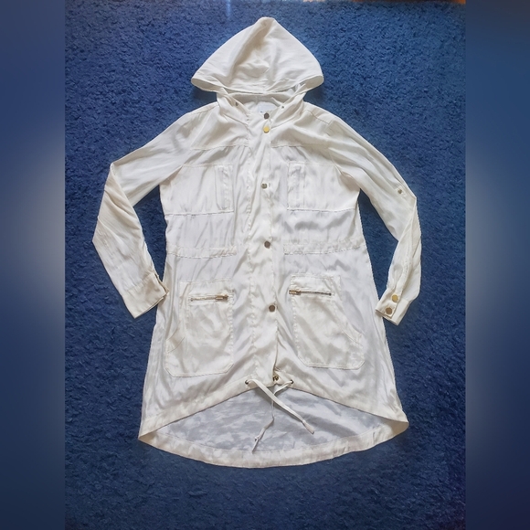 bebe Cream Hooded Utility Jacket - Picture 1 of 11